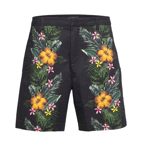 Scotch & Soda Other - Scotch & Soda Black Combo A Mid Length Tropical Aloha Floral Bermuda Shorts 34
